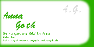 anna goth business card